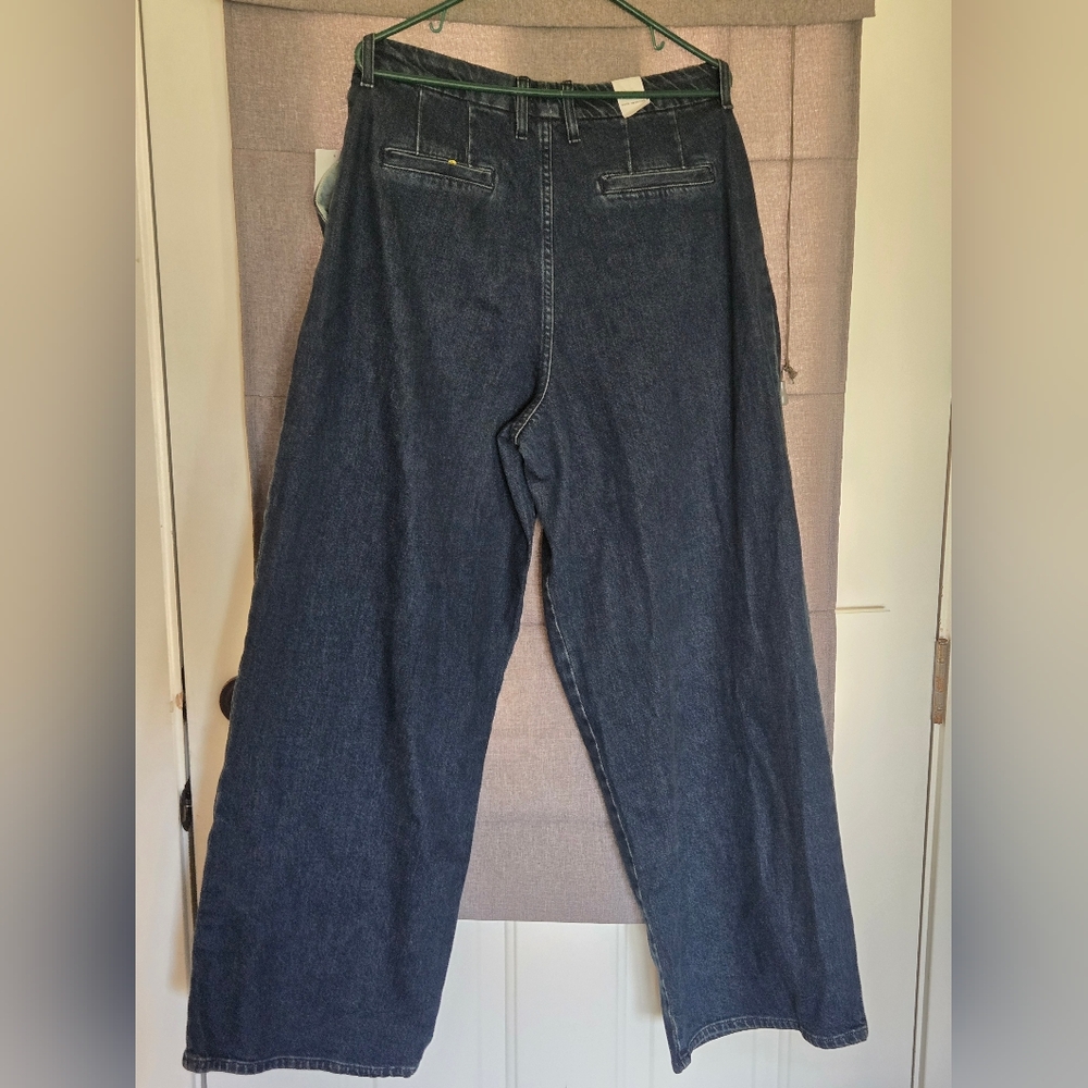 Good American Size 10 Good 90s Pleated Wide Leg Jeans (RUN BIG- READ) - Picture 5 of 16